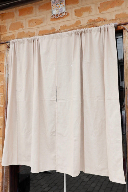 Cortina Algodão Lisa Bege 1,40mx2,00m