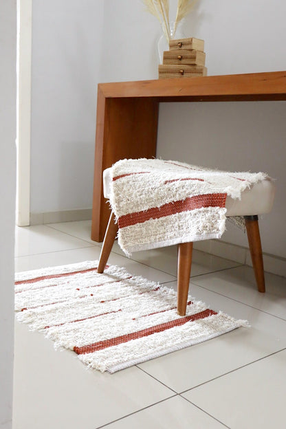 Tapete Algodão Felpudo Chic Bali Terracota 50x80cm