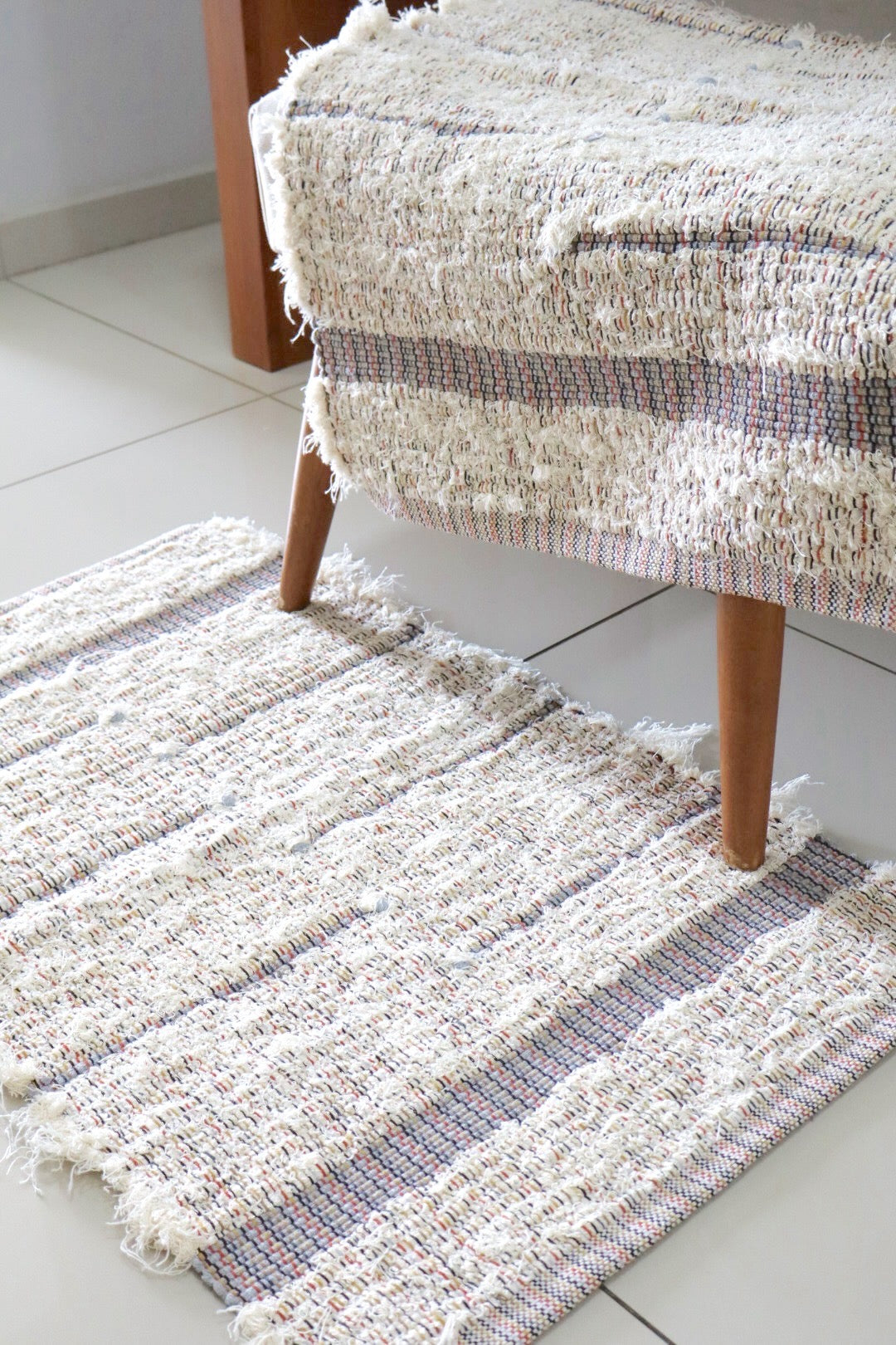 Tapete Algodão Felpudo Chic Bali Mesclado 50x80cm