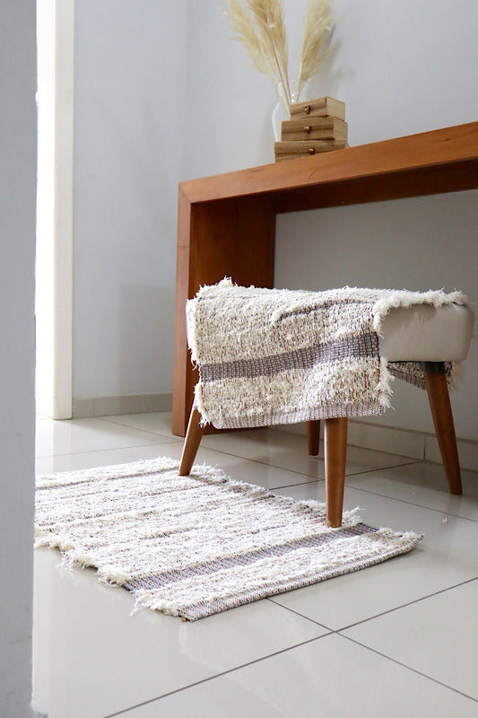 Tapete Algodão Felpudo Chic Bali Mesclado 50x80cm