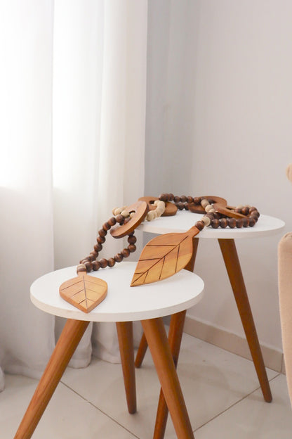 Colar / Terço de Mesa Especial Decorativo Folhas