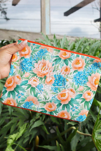 Necessaire Porta Calcinha Limpinha Sujinha P Azul e Salmão