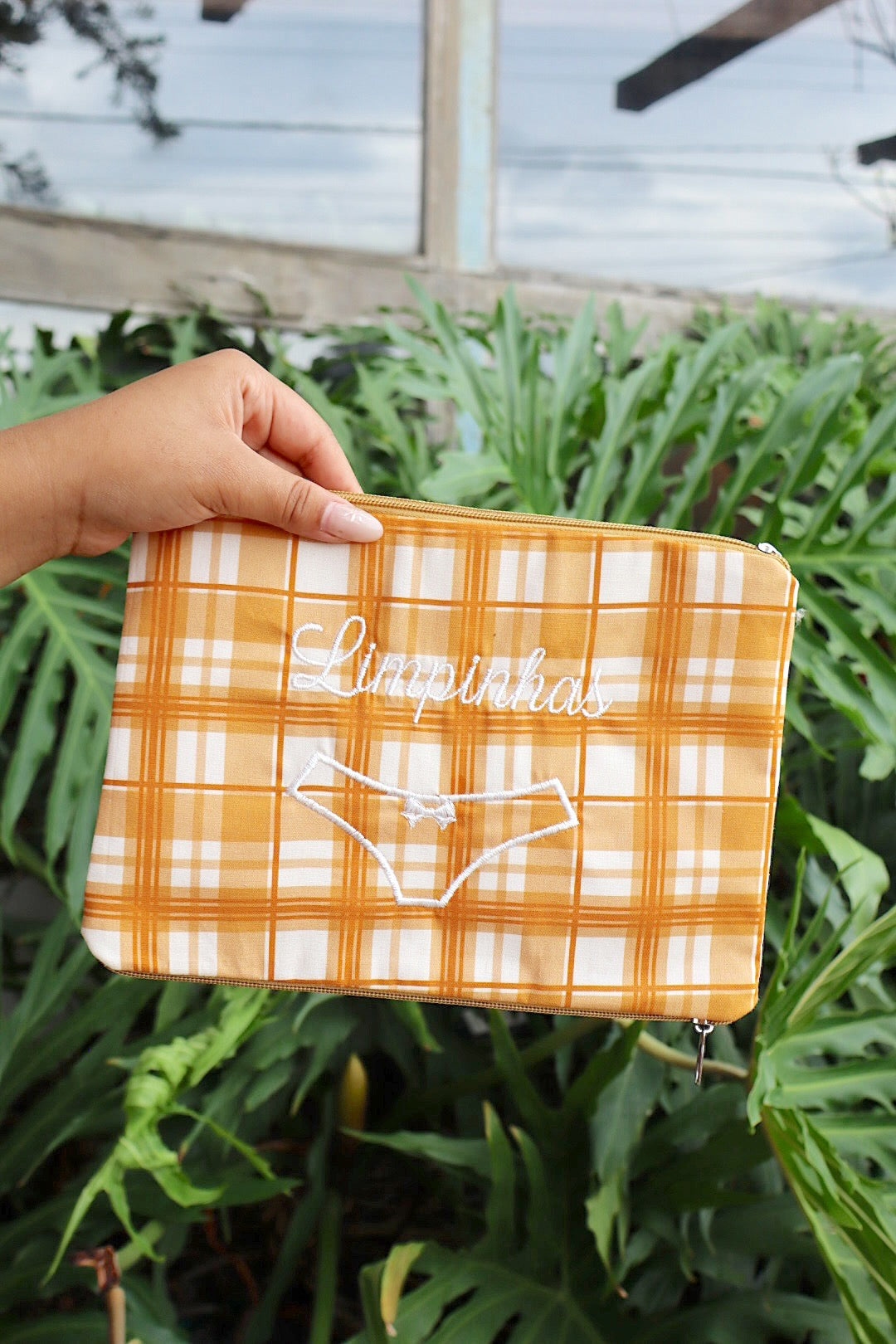 Necessaire Porta Calcinha Limpinha Sujinha P Xadrez