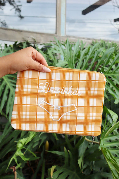 Necessaire Porta Calcinha Limpinha Sujinha P Xadrez