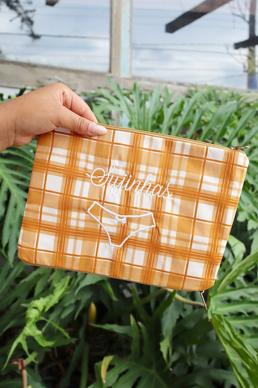 Necessaire Porta Calcinha Limpinha Sujinha P Xadrez