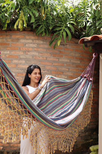 Rede de Descanso Simples Listrada Colorida