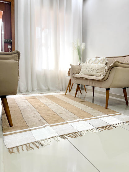 Tapete em Malha Moldura Bege Claro 1,50x2,00m