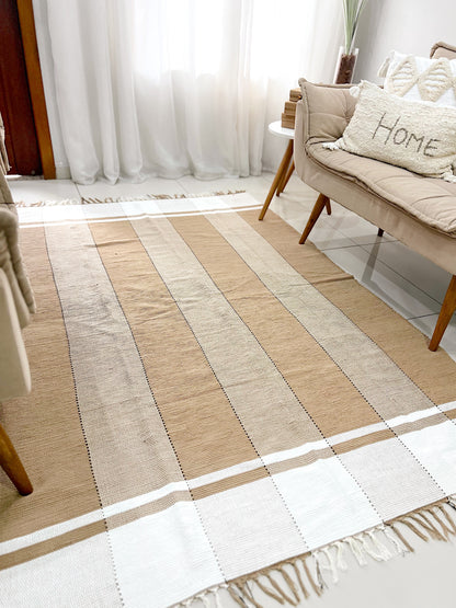 Tapete em Malha Moldura Bege Claro 1,50x2,00m