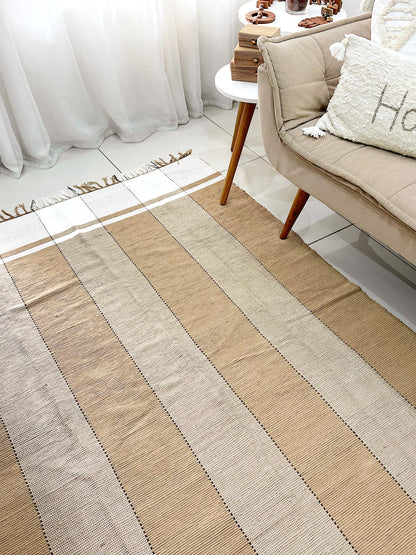 Tapete em Malha Moldura Bege Claro 1,50x2,00m