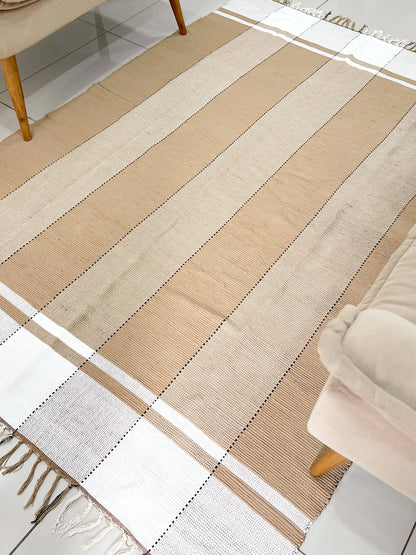 Tapete em Malha Moldura Bege Claro 1,50x2,00m