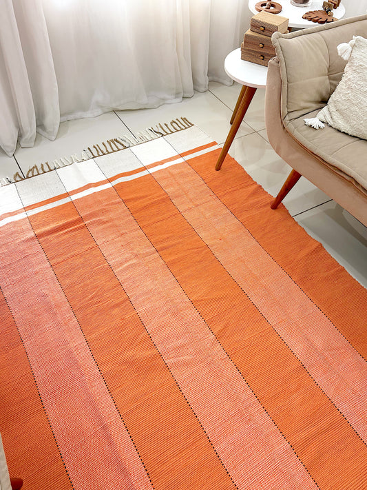 Tapete em Malha Moldura Laranja 1,50x2,00m