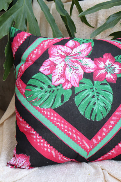 Capa de Almofada Chita Preta com Verde 45x45 ou 65x65