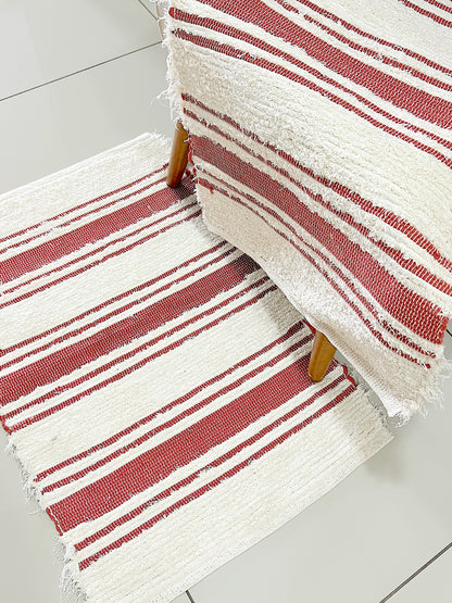Tapete Algodão Felpudo Chic Listrado Terracota 50x80cm