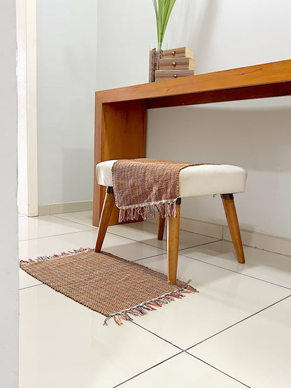 Par Tapete Malha Algodão Mini Liso Mostarda