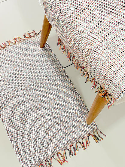 Par Tapete Malha Algodão Mini Liso Branco