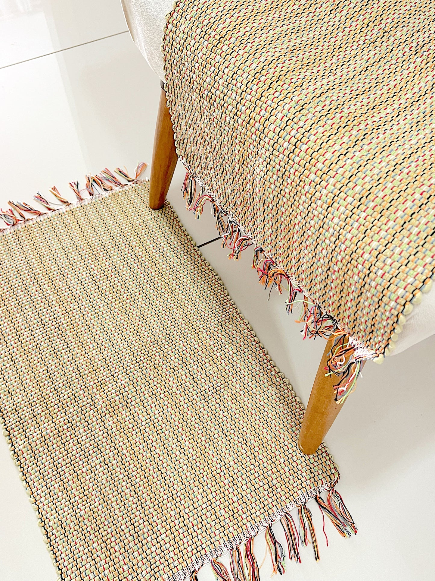 Par Tapete Malha Algodão Mini Liso Verde