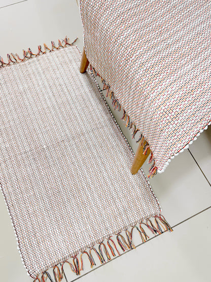 Par de Tapete de Malha Liso Branco