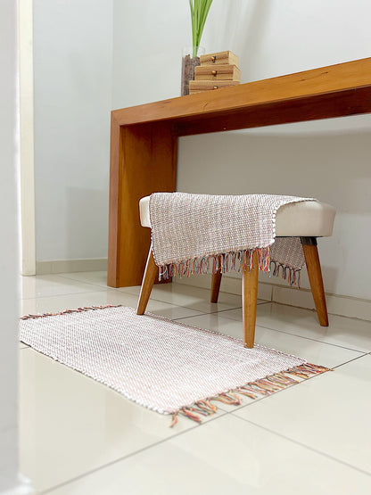 Par de Tapete de Malha Liso Branco