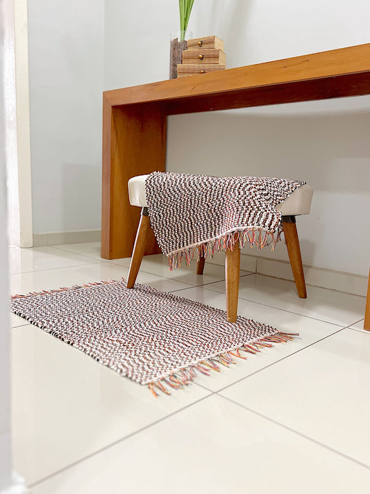 Par de Tapete de Malha Liso Mesclado