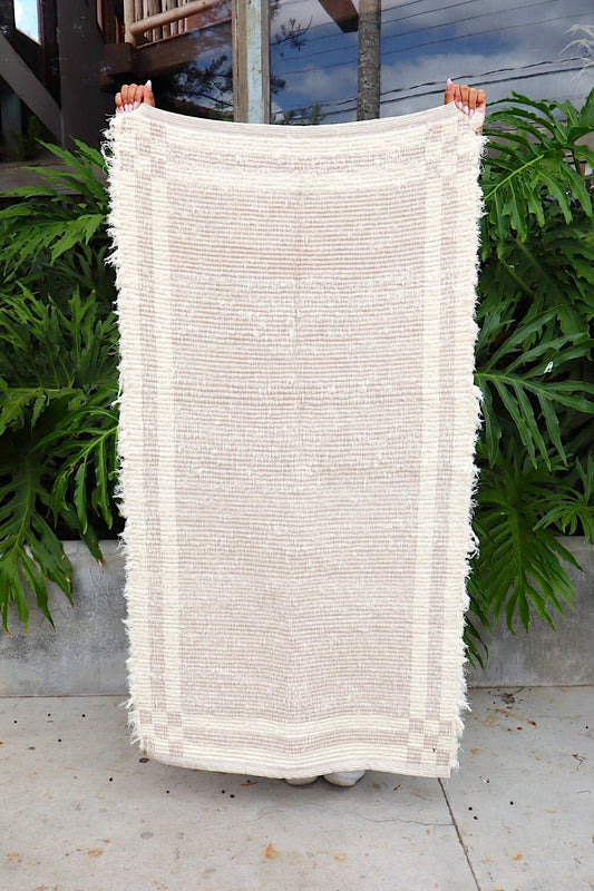 Tapete Médio Dupla Face Felpudo Rosê Sem Franja 0,80x1,40m