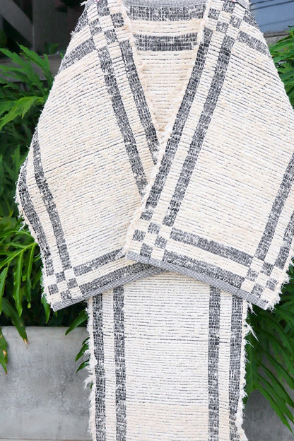 Jogo de Passadeira Felpudo Dupla Face Preto Sem Franja