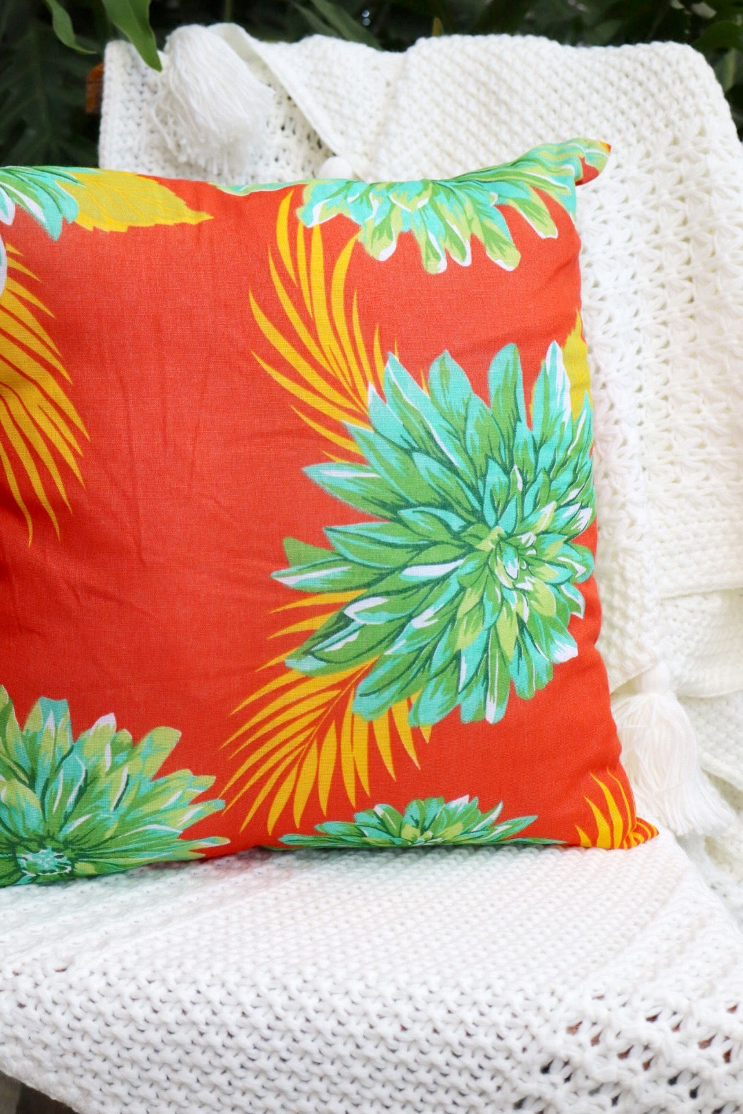 Capa de Almofada Chita Laranja 65x65