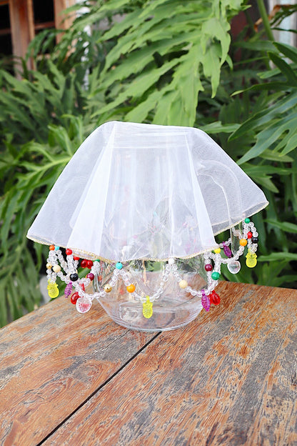 Tule Cobre Jarra Pedras Colorido