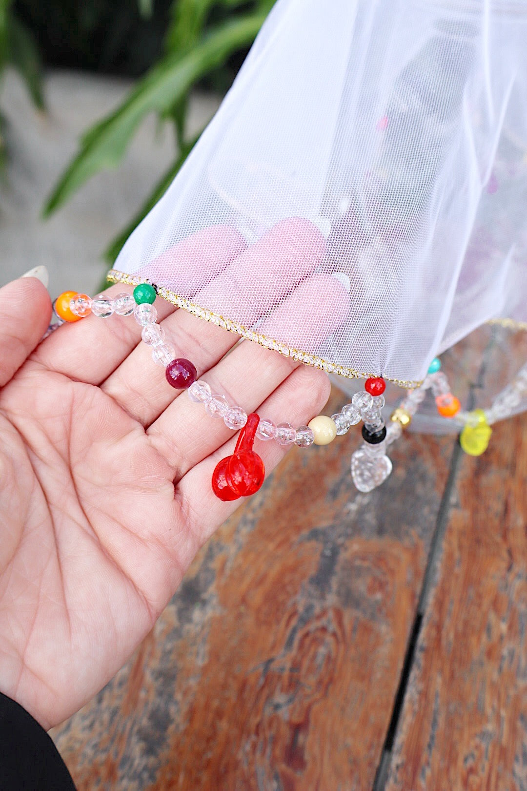 Tule Cobre Jarra Pedras Colorido