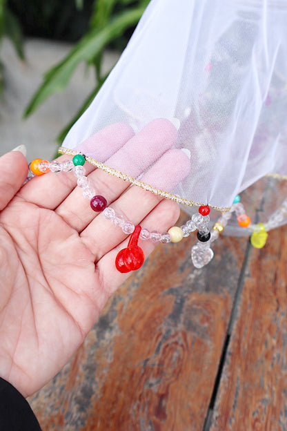 Tule Cobre Jarra Pedras Colorido