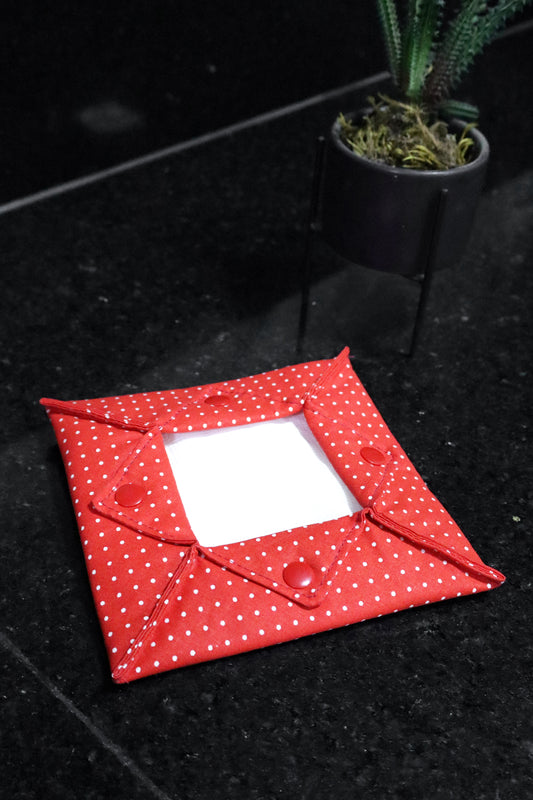 Porta Guardanapo em Tecido Poá Vermelho