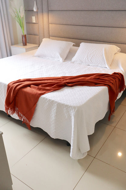 Manta para Sofá / Peseira Escama Boho Terracota 1,20mx1,80m