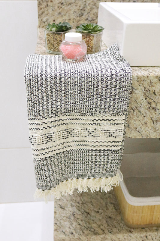 Toalhinha Lavabo Puxadinha Preta