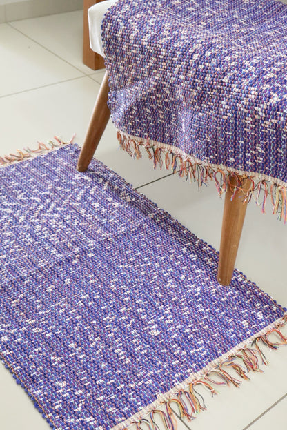 Par de Tapete de Malha Mesclado Roxo