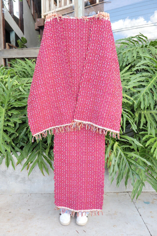 Jogo De Passadeira Coroa Malha Rosa