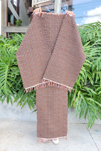 Jogo De Passadeira Coroa Malha Marrom