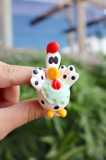 Ímã de Geladeira Galinha Avental