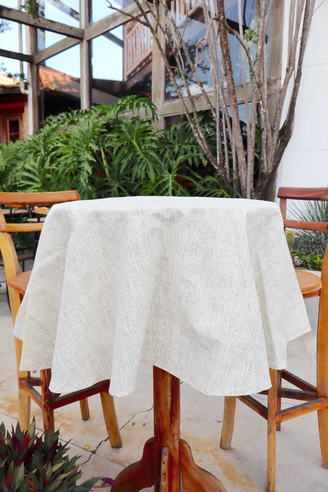 Toalha de Mesa Impermeável Redonda Mesclada