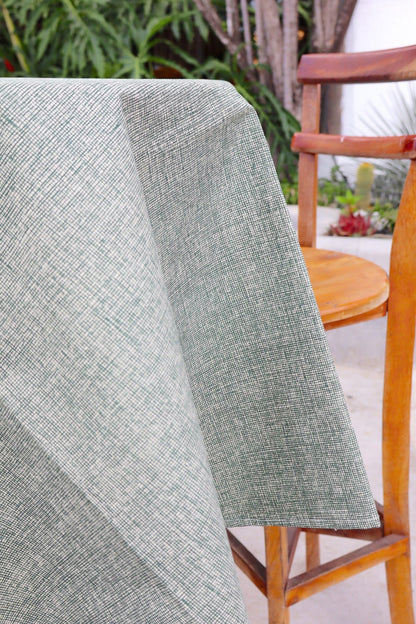 Toalha de Mesa Impermeável Redonda Mesclada Verde