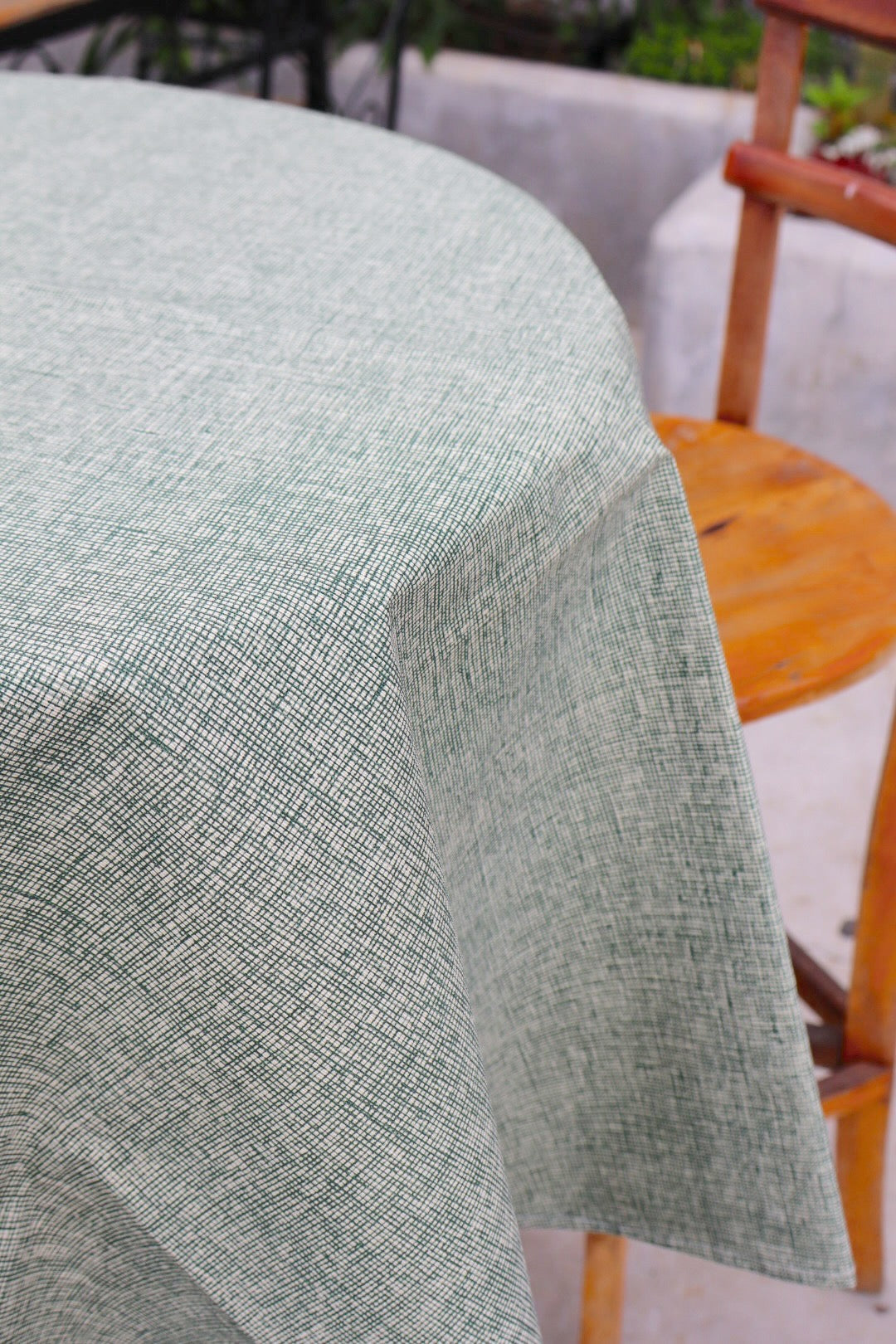 Toalha de Mesa Impermeável Redonda Mesclada Verde