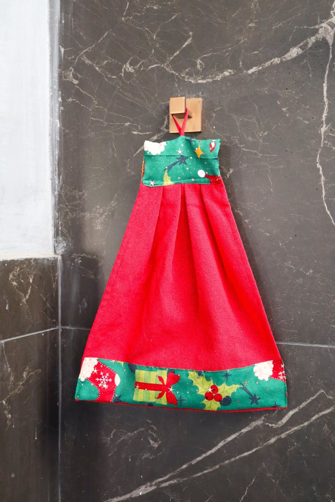 Bate Mão Algodão Natal Vermelho