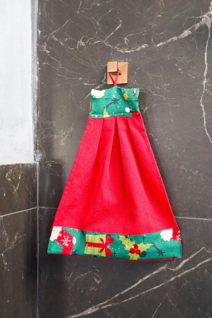 Bate Mão Algodão Natal Vermelho