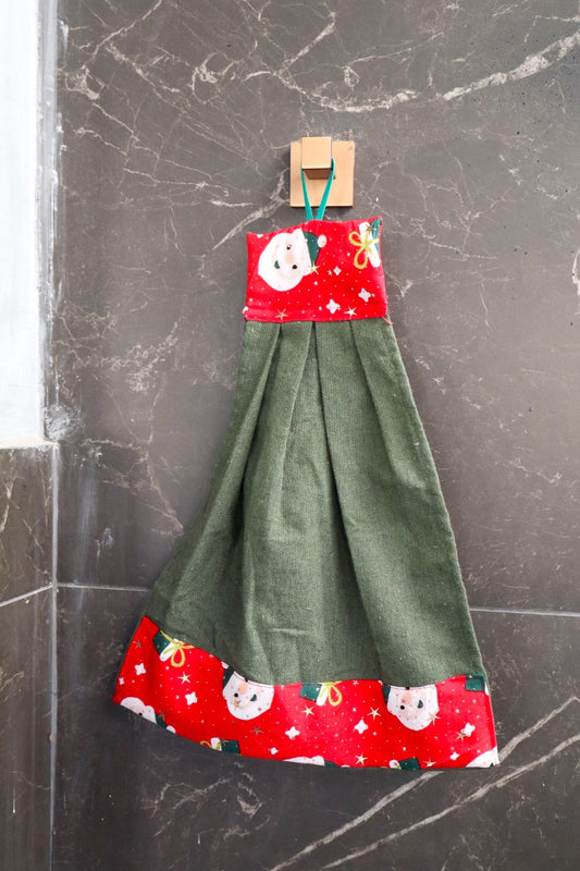 Bate Mão Algodão Natal Verde Papai Noel