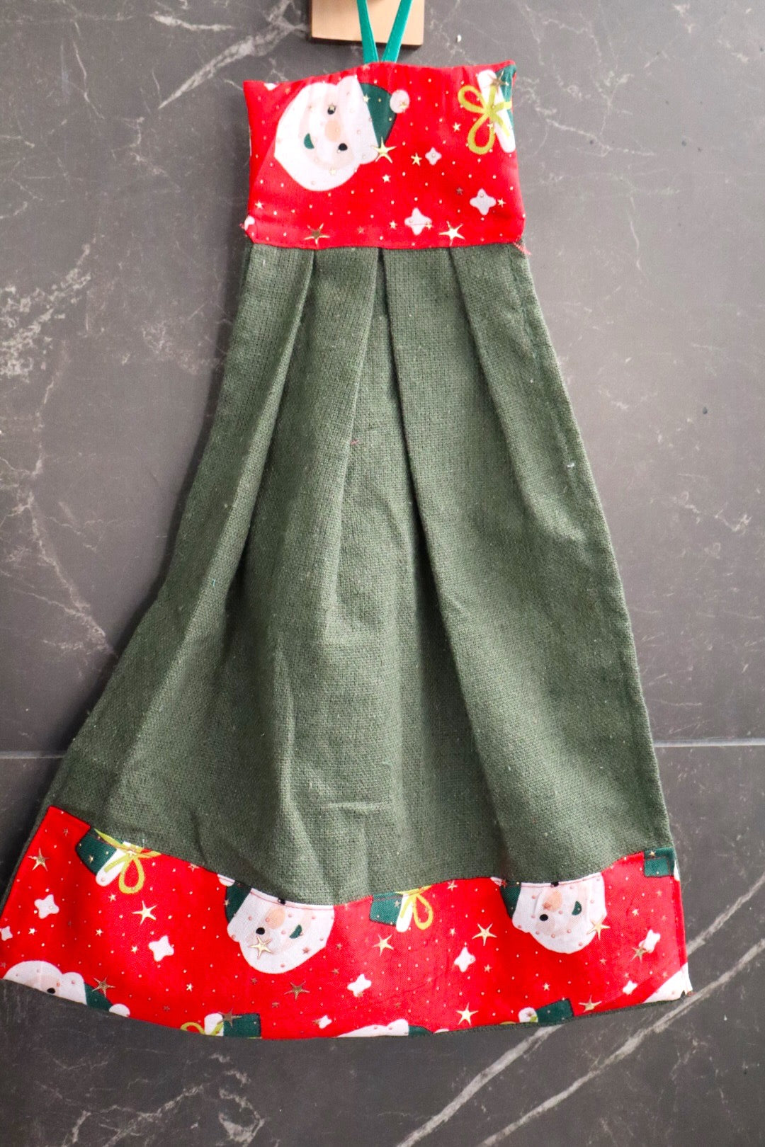 Bate Mão Algodão Natal Verde Papai Noel