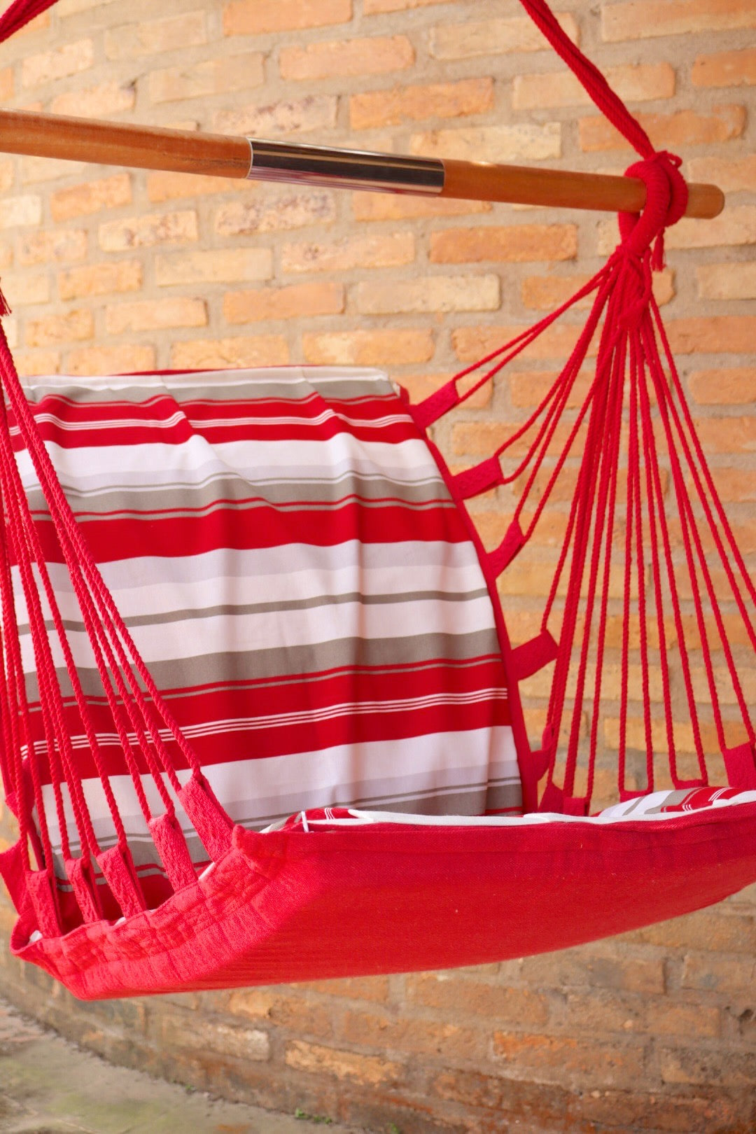 Rede Cadeira De Balanço Impermeável Listrada Vermelha