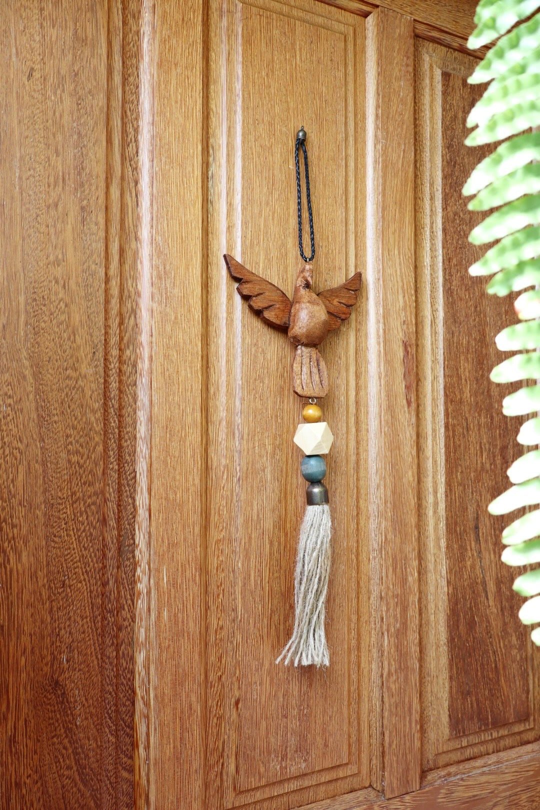 Enfeite de Porta / Divino Retrovisor Decorativo Divino Caramelo, Cru e Verde Musgo