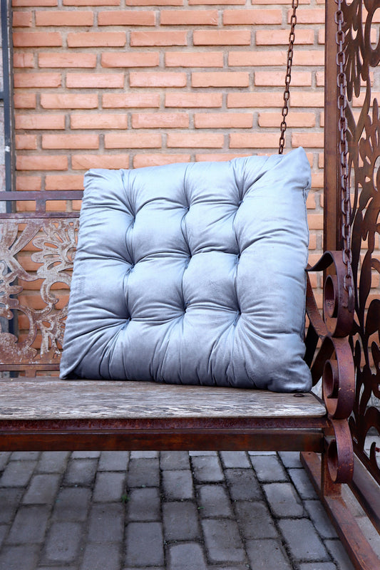 Almofada Futon 55x55cm Suede Cinza