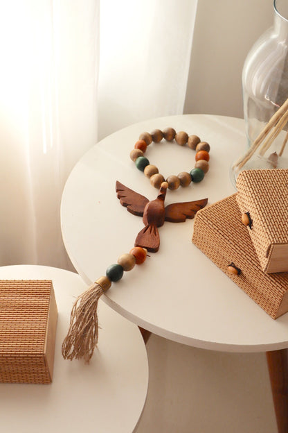 Enfeite de Porta / Mini Colar / Terço de Mesa Especial Decorativo Divino Terra e Verde