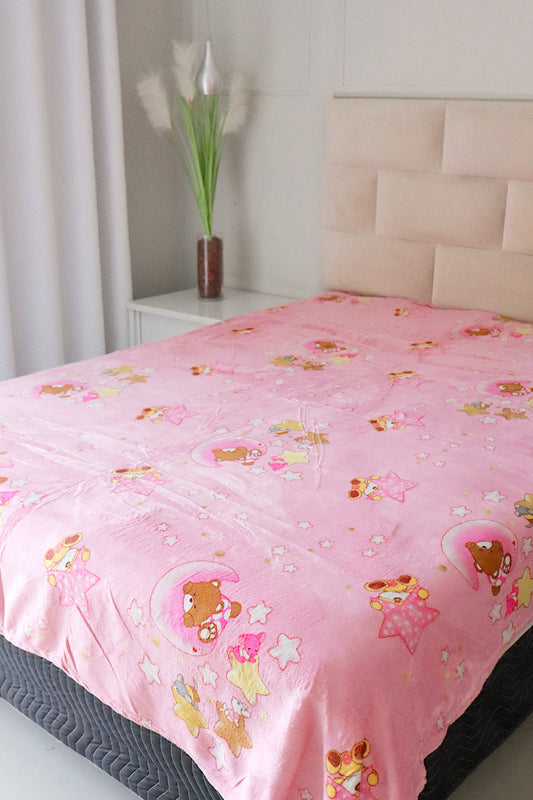 Cobertor Manta Microfibra Infantil Ursinhos Rosa