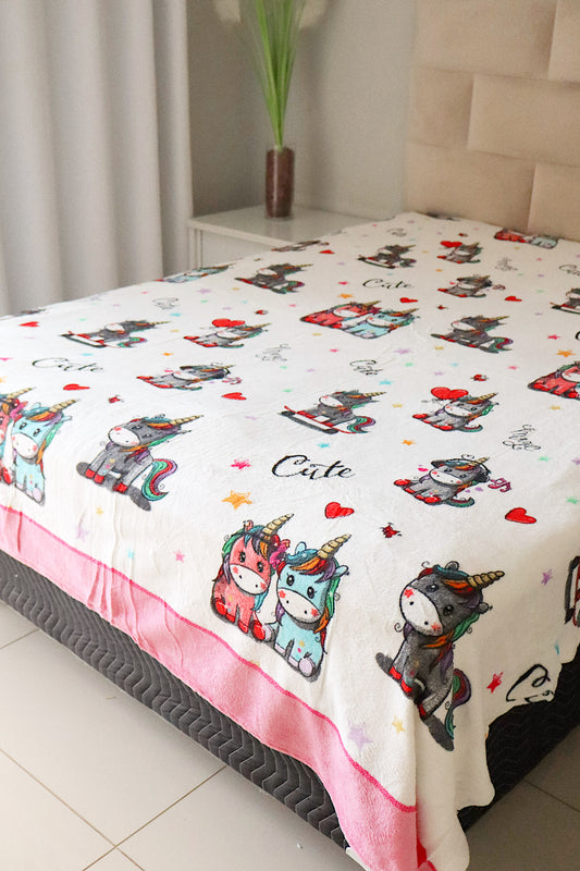 Cobertor Manta Microfibra Infantil Unicórnios