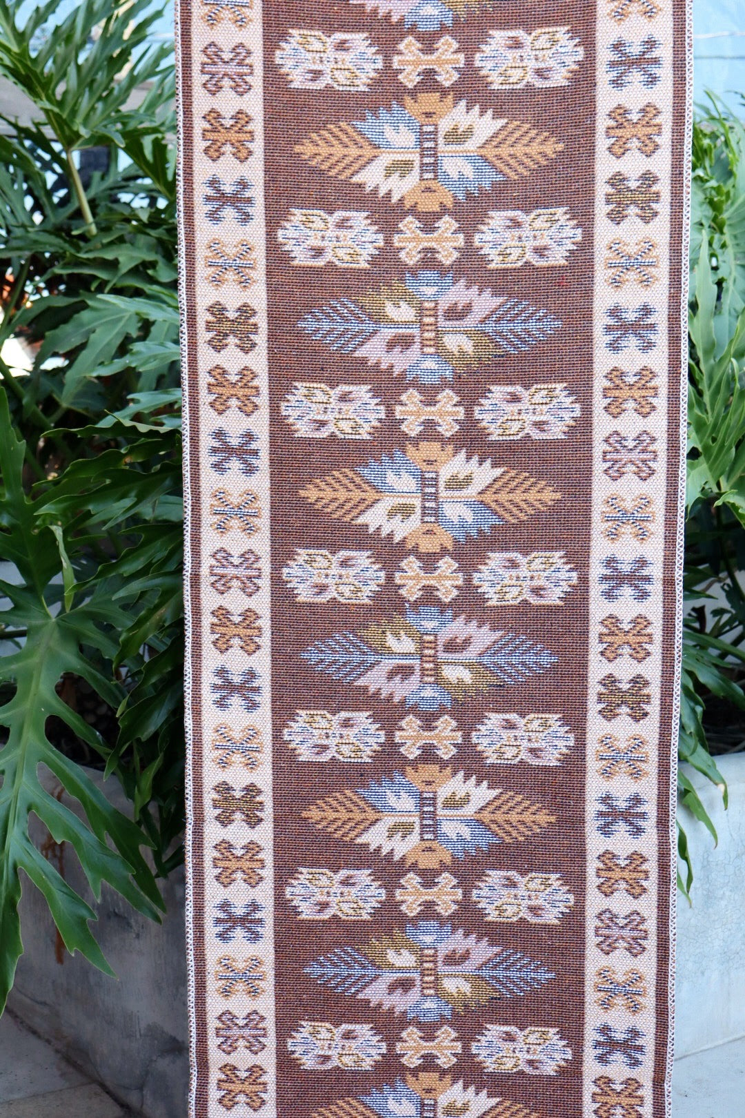 Tapete Passadeira Kilim Antep 60x180cm Marrom DES 001